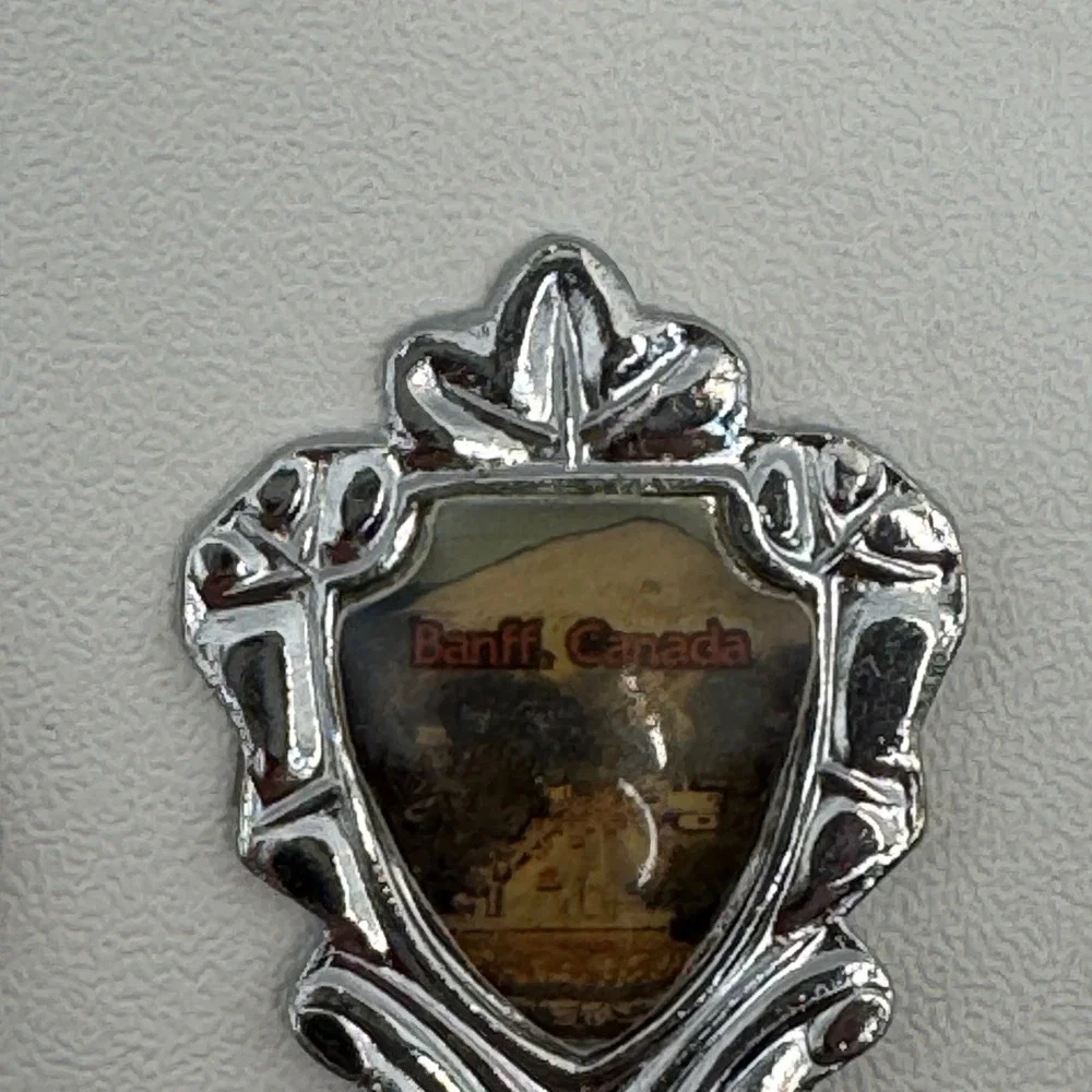 Vtg Canada Souvenir Spoon Lot 4 Enamel Niagara Falls Toronto Banff‎ Maple Leaf